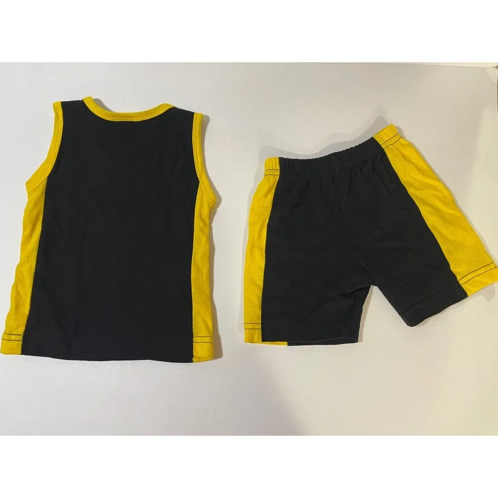 Island Tees Jamaica Tank Top Shorts Set Kids Small Black Yellow NWTO Graphic